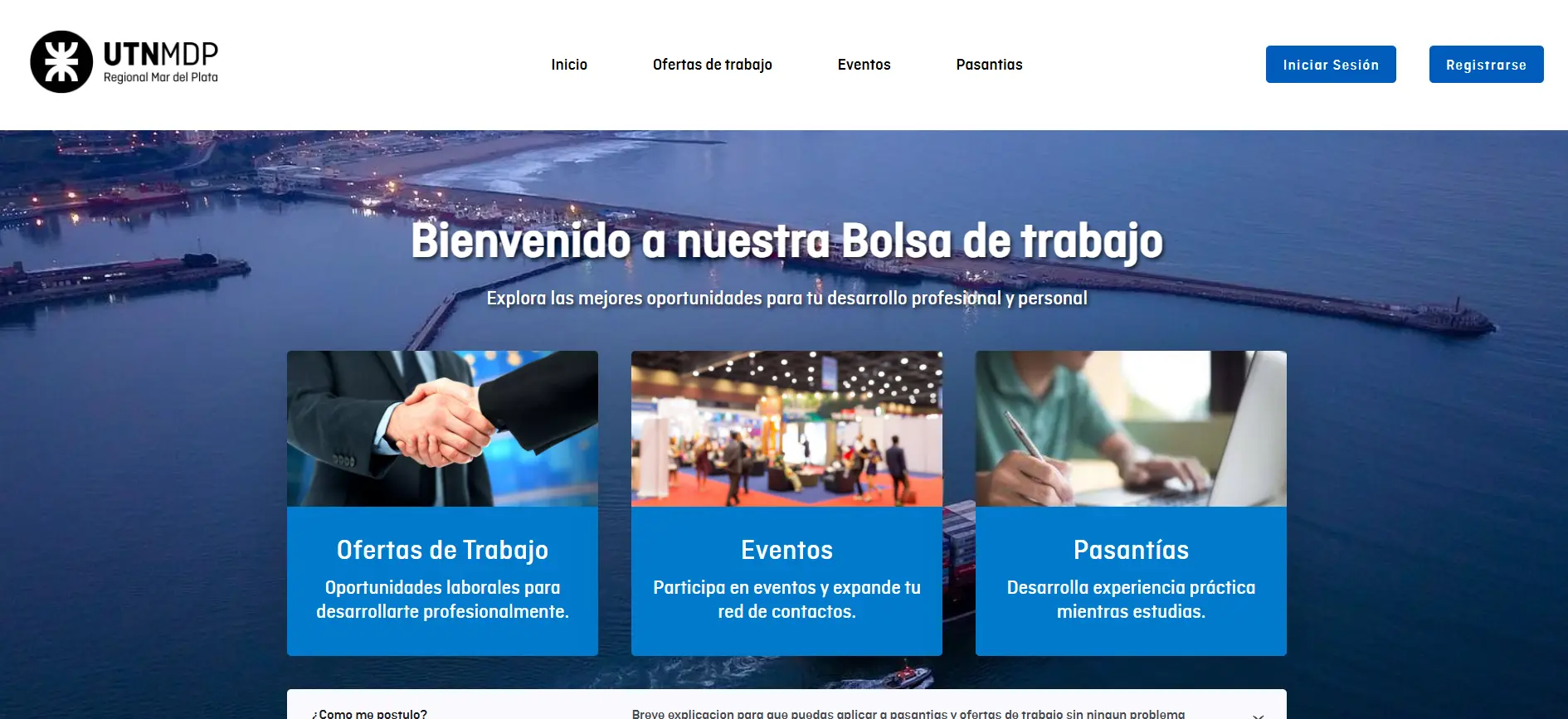 Previsualización de la página de UTN Empleos